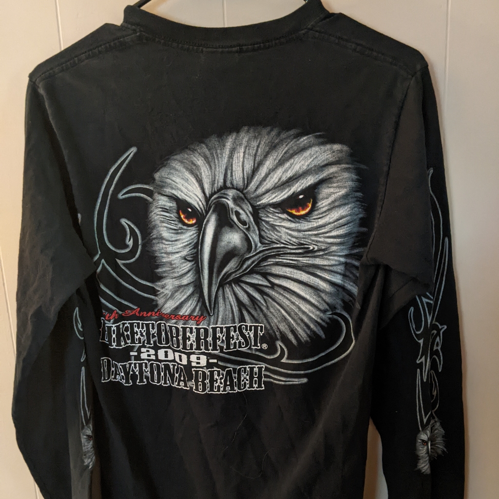 Biketoberfest 2009 Men's Graphic Logo Daytona Beach Long Sleeve T Shirt Size Sb